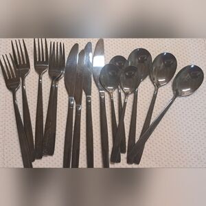 Berglander 15pcs Set Of Slate Gray to Black Stainless Steel Tableware set